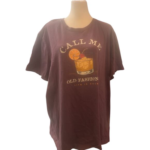 Life Is Good Graphic Tee, "Old Fashioned" Cocktail Whiskey, Men's XXL - Picture 1 of 4